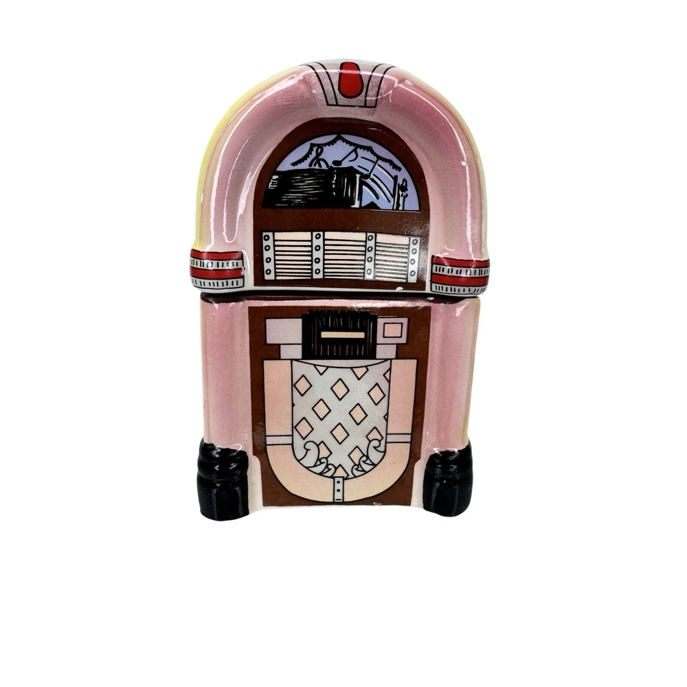 Jukebox Salt and Pepper Shakers Five and Dime Sarsaparilla Deco Designs VTG 1986